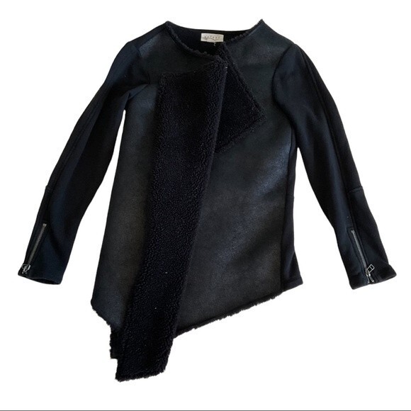 Velvet by Graham and Spencer Faux Shearling Waterfall Moto Women's Jacket XS - Picture 2 of 7